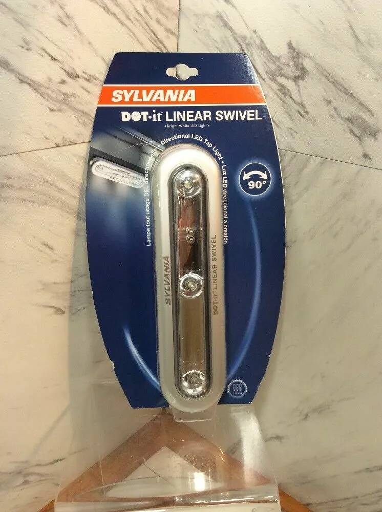 SYLVANIA LED Self Stick ON Touch Night Light Battery Dot It Linear Swivel