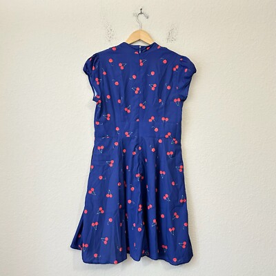 blue cherry print dress ESHAKTI Empire Womens XL (16) V-Neck Short Sleeve Sheath 8.5.INCLUSIONS.FP this offers a comfortable Smocked Baby Clothes I The label size:US 22Plus / UK 26 / EU 52