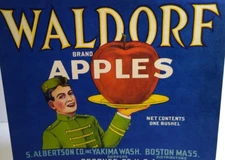 Waldorf Apples Crate Fruit Label Bellhop Bellboy Original Vintage 1930s Art Deco