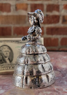 Old HANAU 800 Silver Figural Bell-GERMANY-Table/Wedding/Dinner
