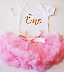 1st Birthday Outfit Baby Girls Frilly Tutu Dress Skirt Cake Smash