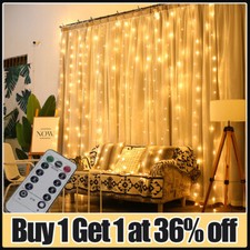 300 LED Curtain Fairy Lights USB String Hanging Wall Lights Wedding Party Remote