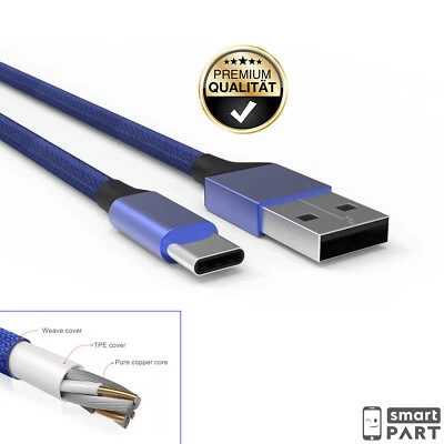 SCHNELL Ladekabel USB Type C Für Samsung|Huawei|Xiaomi| HIGH SPEED Cable Blau - Bild 1 von 4