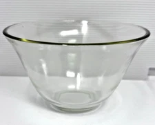 VINTAGE GREEN HUED GLASS MIXING FRUIT BOWL UNIQUE SHAPE & COLOR THINK FARMHOUSE
