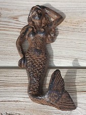 Cast Iron Mermaid Hook Wall Hanger Decor Beach Nautical Towel Holder NOB