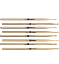 4 PACK ProMark Rebound 5A Hickory Drumsticks, Acorn Wood Tip