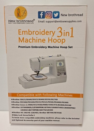 New Brothread Embroidery 3 In 1 Machine Hoop Set - Grid Sheets ...