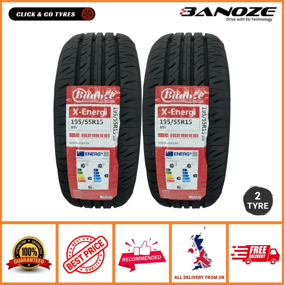 2 x 195/55R15 BANOZE X-Energi 85V Tyre  M+S   1955515 – 195 55 15