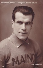 Ciclismo/Cyclisme Cartolina GIUSEPPE AZZINI sq Maino Ed. Traldi anni '30 orig.