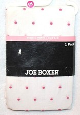 Joe Boxer Girl's White/Pink Polka Dot Tights - Medium/Large (8-12)