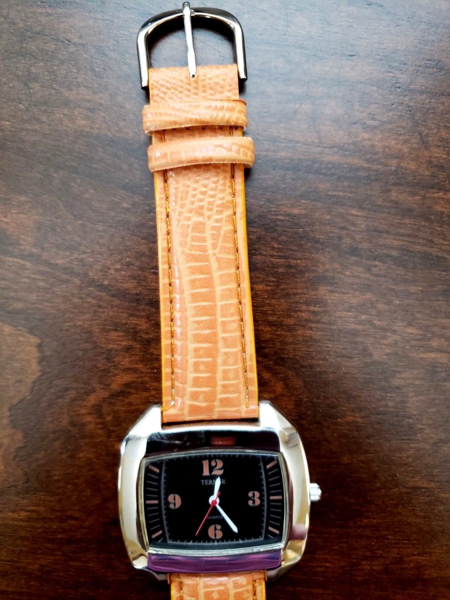Bijoux Terner Orange Black Face Orange Leather Band Quartz Unisex Wrist Watch Bijoux Terner Orange Black Face Orange Leather Band Quartz  main image 3