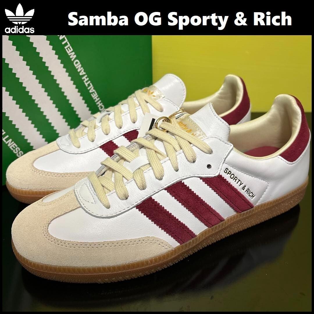 靴 Sporty&Rich adidas SAMBA OG IF5660 24cm adidas Sporty & Rich Samba OG White Burgundy IF5660 US 8.5 Men JP