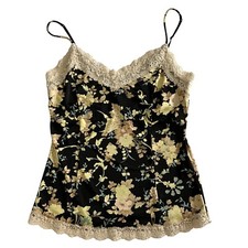 Limited Womens Vintage Y2K Floral Lace Cami Tank Whimsygoth Fairy Grunge Size M