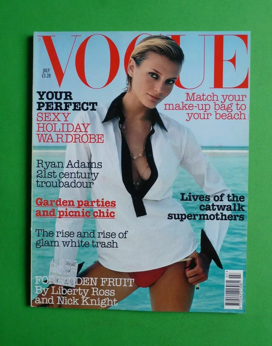 Vogue UK July 2002 Bridget Hall Liberty Ross Carmen Kass British Magazine  7/02