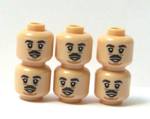 Lego 6 Flesh Minifigure Figure Head Heads Boy Man Moustache LEGO Baukästen  & Sets Spielzeug