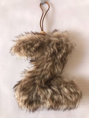 Monogram Letter Initial ''Z''Holiday Ornament Brown Faux Fur Christmas Target