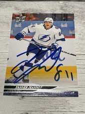 Tanner Jeannot Signed Card UD Upper Deck JSA COA IP Auto Tampa Bay Lightning a
