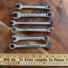 6-Piece Vintage Mixed Combination Flare Wrenches Tools Lot