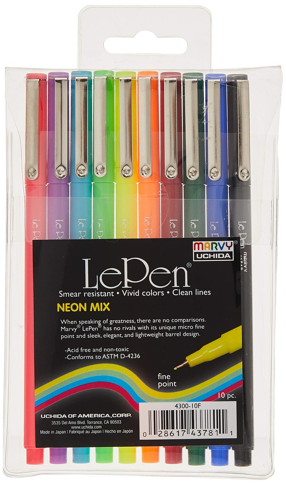Uchida 10 Piece Le Neon Pen Mix, Set