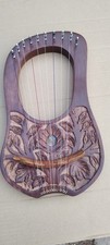 10 String Lyre Harp Rosewood  Celtic Folk Music Instrument w/ Bag  Floral Desi
