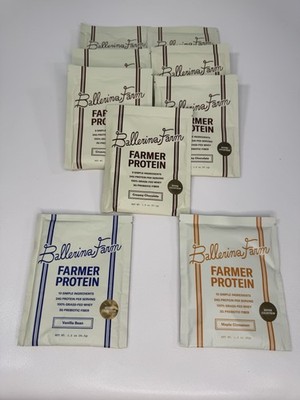9 Packs Ballerina Farm Farmer Protein Powder Variety Pack 24g Protein 3 Flavors
