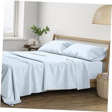 100 Egyptian Cotton Sheets Size Bed - Luxury 400 Thread Queen Light Blue