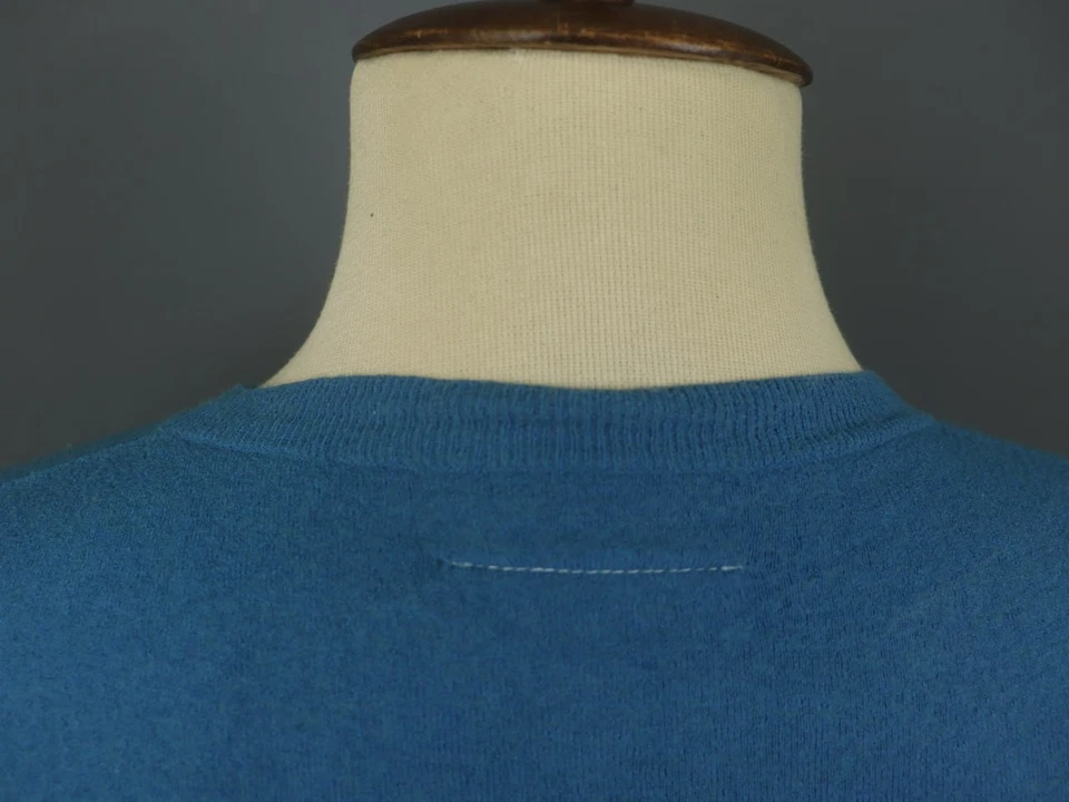 MM6 Maison Margiela Blue Viscose Round Neck Long Sleeve Pullover Sweater Size L Foto 4 de 4