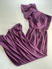 Lulus Made With Love Maxi Dress Women’s XS Plum Purple Ruffled Lace Zip Up Back