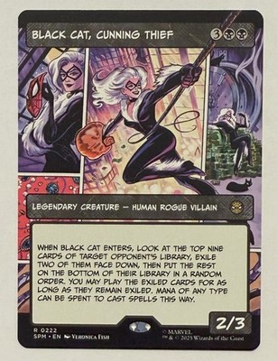 Black Cat, Cunning Thief Borderless - Marvel's Spider-Man MTG