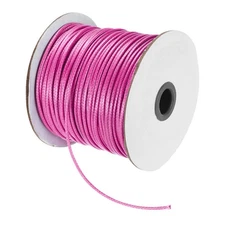 Light Rose Red 2.5mm Waxed Cord 87 Yard Wax Bead Thread String for Jewelry
