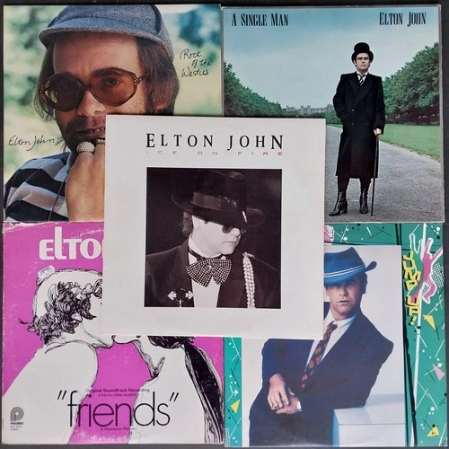 Lot of 5 Elton John Albums ~ 1975 NM, 1978 VG+/NM, 1978 VG, 1982 EX/NM , 1985 EX