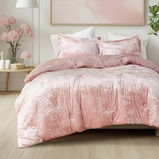 Juliette Luxe Comforter Set Velvet Lush with Soft Brushed King Blush Comforter