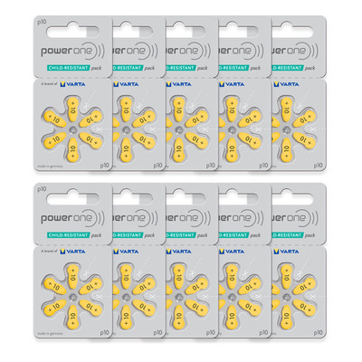 Power One Size 10 PR70 Zinc Air Hearing Aid Battery (60 Batteries)