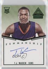 2014-15 Panini Paramount Penmanship Rookies Green 5/5 TJ Warren #PR-TJ Auto g2e
