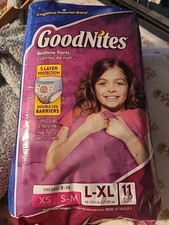 Girls' Goodnites Bedwetting Night Pants, Size XL, Pack of 11
