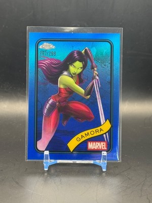 2025 Topps Chrome Marvel GAMORA #140 Blue Refractor (297) /299 RAW