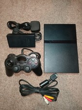 Sony Playstation 2 Slim Black SCPH-70003 - PS2 Slim Console & All Cables!