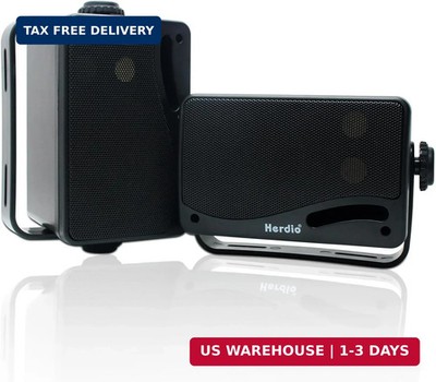 Herdio 3.5'' Outdoor Bluetooth Speakers Wired Waterproof, 200W 3 Way Upgrade Prem