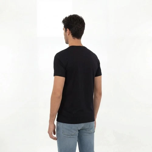 Men's Bamboo Organic Cotton T-Shirt Crew Neck Moisture Wicking Tee Black NWT image 4
