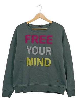 KEY LARGO Damen Sweatshirt Free Your Mind Gr. S grün Pullover