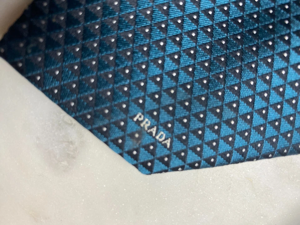Prada Hombre Verde azulado Corbata Azul Foto 2 de 4