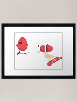 gebrochenes Ei gerahmter Kunstdruck gerahmtes Wandbild Poster Leinwanddruck Bild