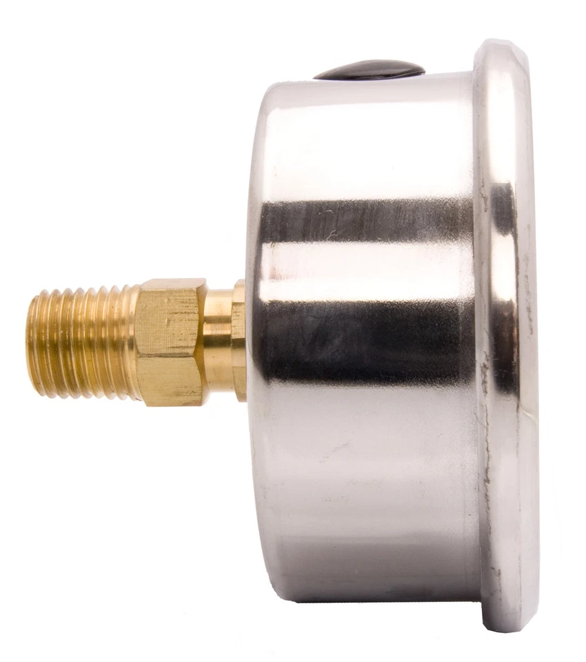 2-1/2" Oil Filled Pressure Gauge, SS Case, 1/4" NPT, Back Mount -30HG/60PSI - Image 2 of 4