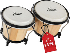 PERC Bongos Club Rosso Vino - 2 Tamburi Da 6" E 7" - Bongos Con Pelli Naturali A
