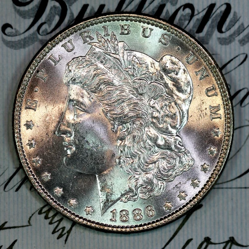 * 1886-P * SOLID+ GEM BU MS MORGAN SILVER DOLLAR * FROM ORIGINAL COLLECTION