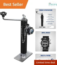 Weld On Pipe Mount Swivel Trailer Jack 2000 Lb Capacity Alloy Steel Black