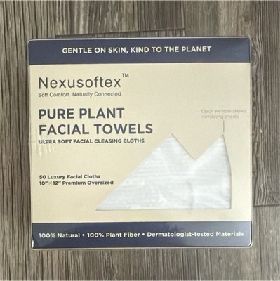 Nexusoftex 100% Plant Fiber Ultra Soft Facial Cleansing Towels 50 Sheets