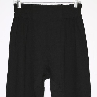 VON SONO - Black 100% Cotton Casual Drop Crotch Jogger Pants