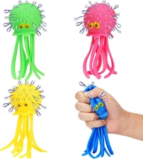 4 Pcs Octopus Water Balls Bath Toy, Sensory Stress Relief Floating Pool Beach Ba