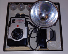 Kodak Brownie Bullseye Camera with Flash, Original Box,  3 Bulbs